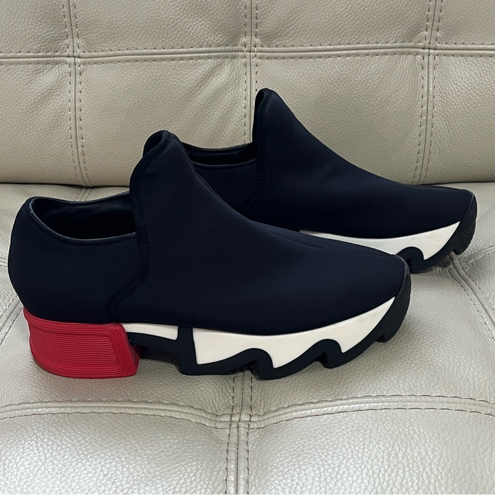 Iri Chic Black and Red Women's Slip-On Sneakers - Picture 2 of 9